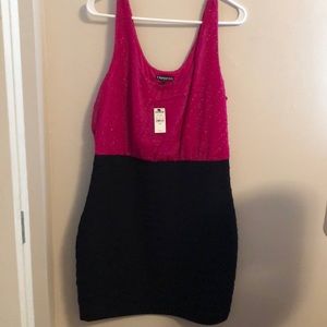 Express pink and black dress